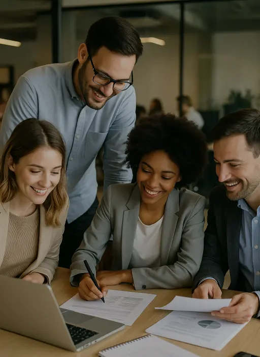 Equipo de trabajo profesional y con altos estándares éticos, representa los valores de Alondria Trabajo en equipo