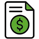 ícono de facturación y finanzas